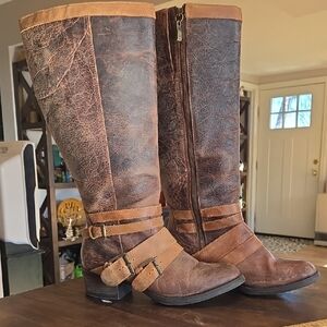 Santa Fe Boot Company Leather Extra Wide Calf Boots Womens Size 9
